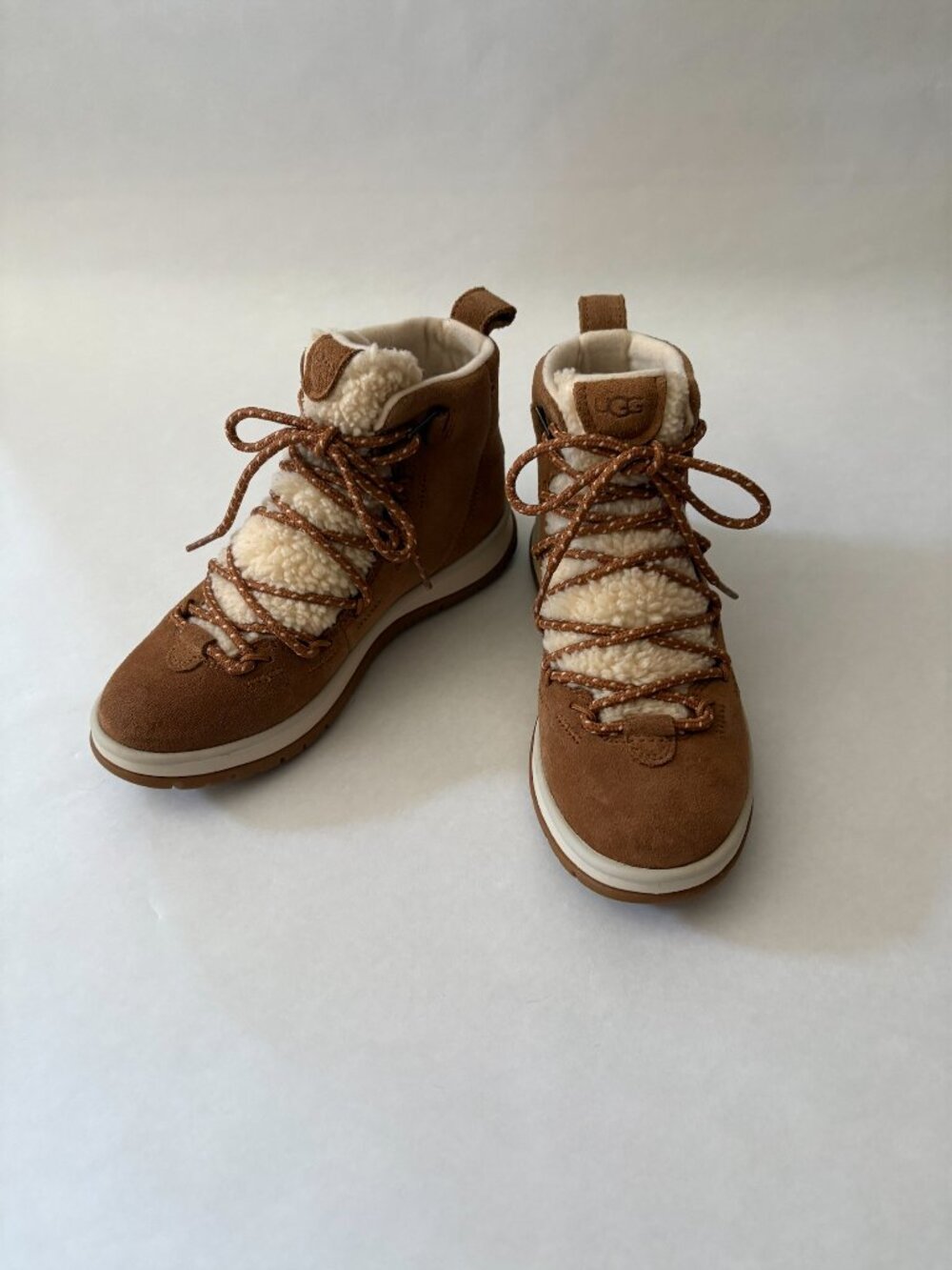UGG Women's Tan Suede Sherpa Lined All Weather Boots US Size 6
